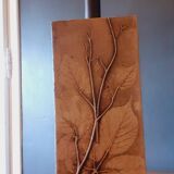 Lampe herbier vintage en grès année 70