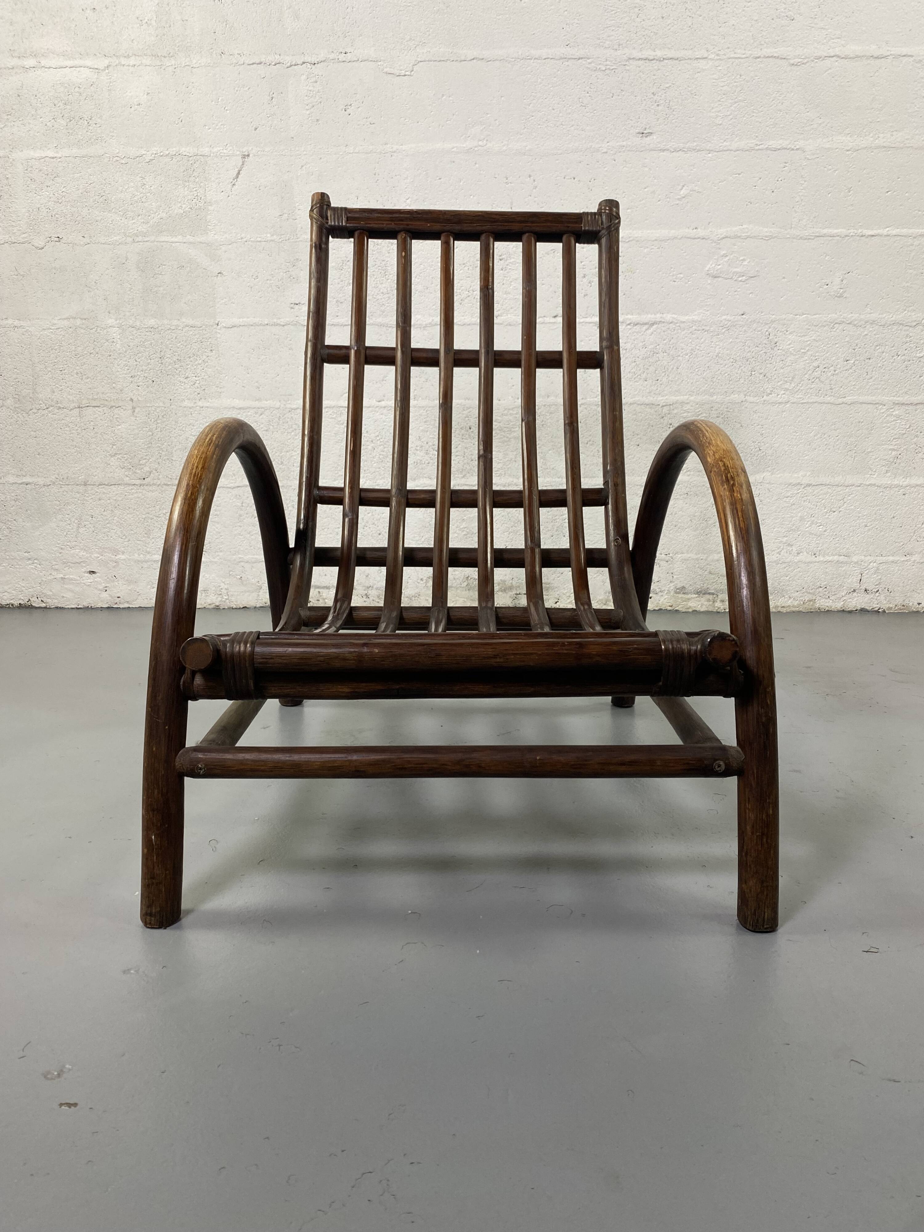 Rattan and bamboo armchair