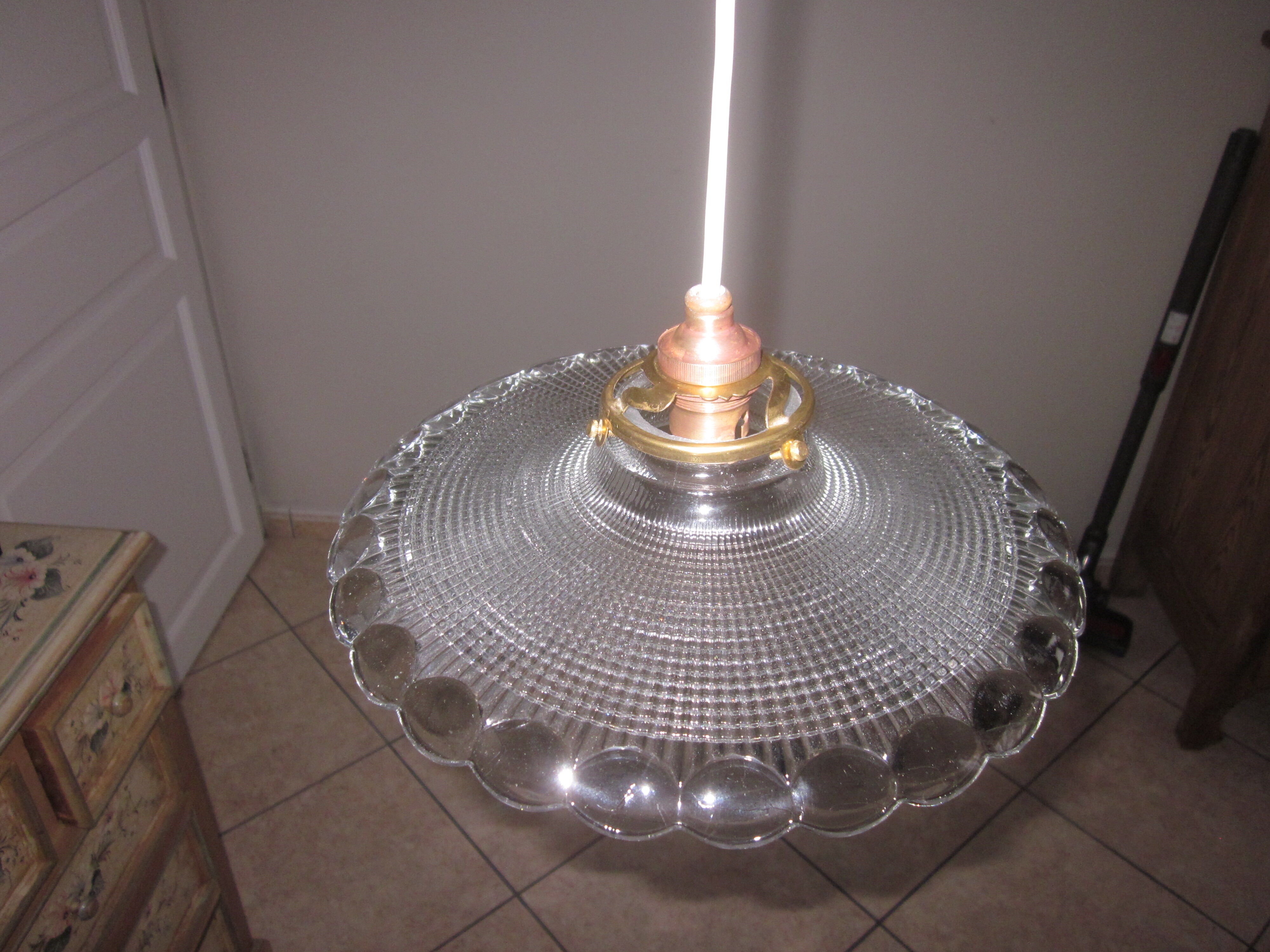 Glass hanging lamp of the 50s