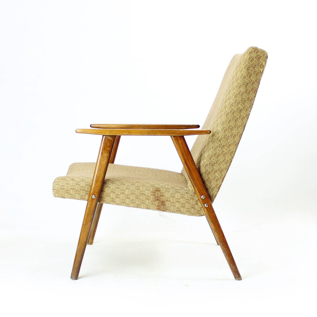 Midcentury Easy Chair In Oak, Czechoslovakia 1960s
