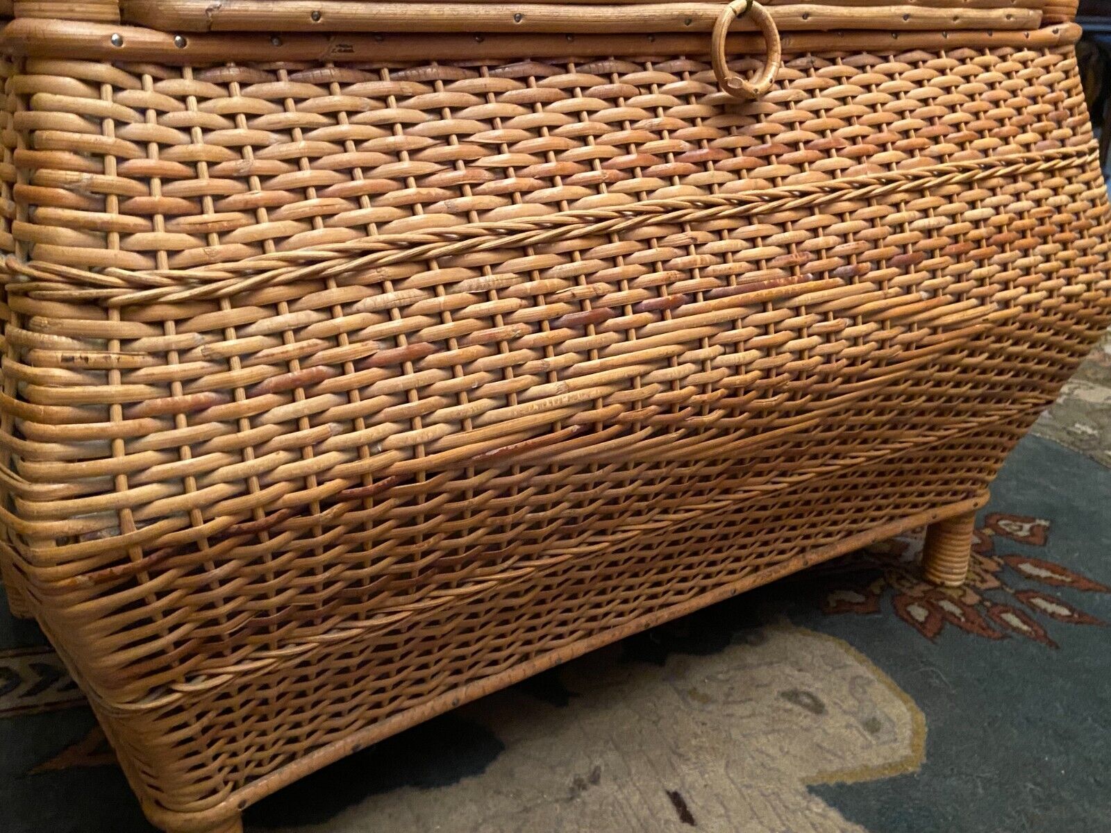 Rattan bench chest 1970-1980