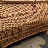 Rattan bench chest 1970-1980