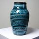 Small Safi vase, Moroccan vintage turquoise handcrafted pottery