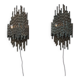 1960s brutalist wall lamps by Marcello Fantoni, Italy