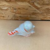 Ancienne bouteille forme poisson blanc orange vintage