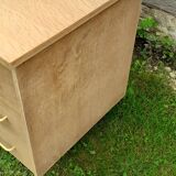 Desk 3 drawers 1 shelf year 60 vintage raw wood