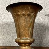 Art Nouveau period Medicis vase in gilded brass circa 1900