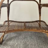 Vintage coffee table from the 50s in rattan