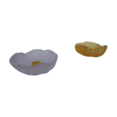 Pair of crystal flower bowls, Daum