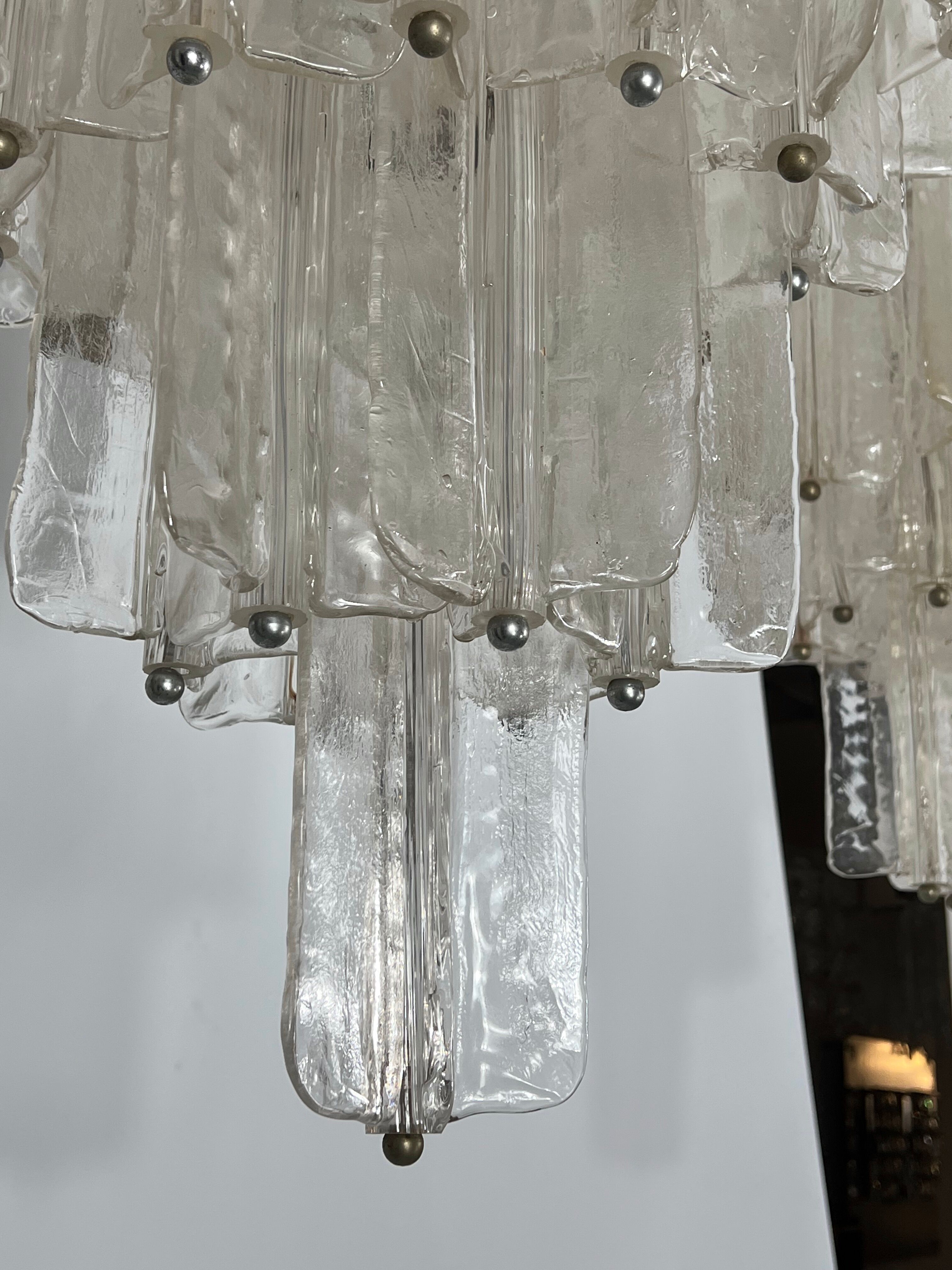 Pair of Murano glass chandeliers by Toni Zuccheri for Venini