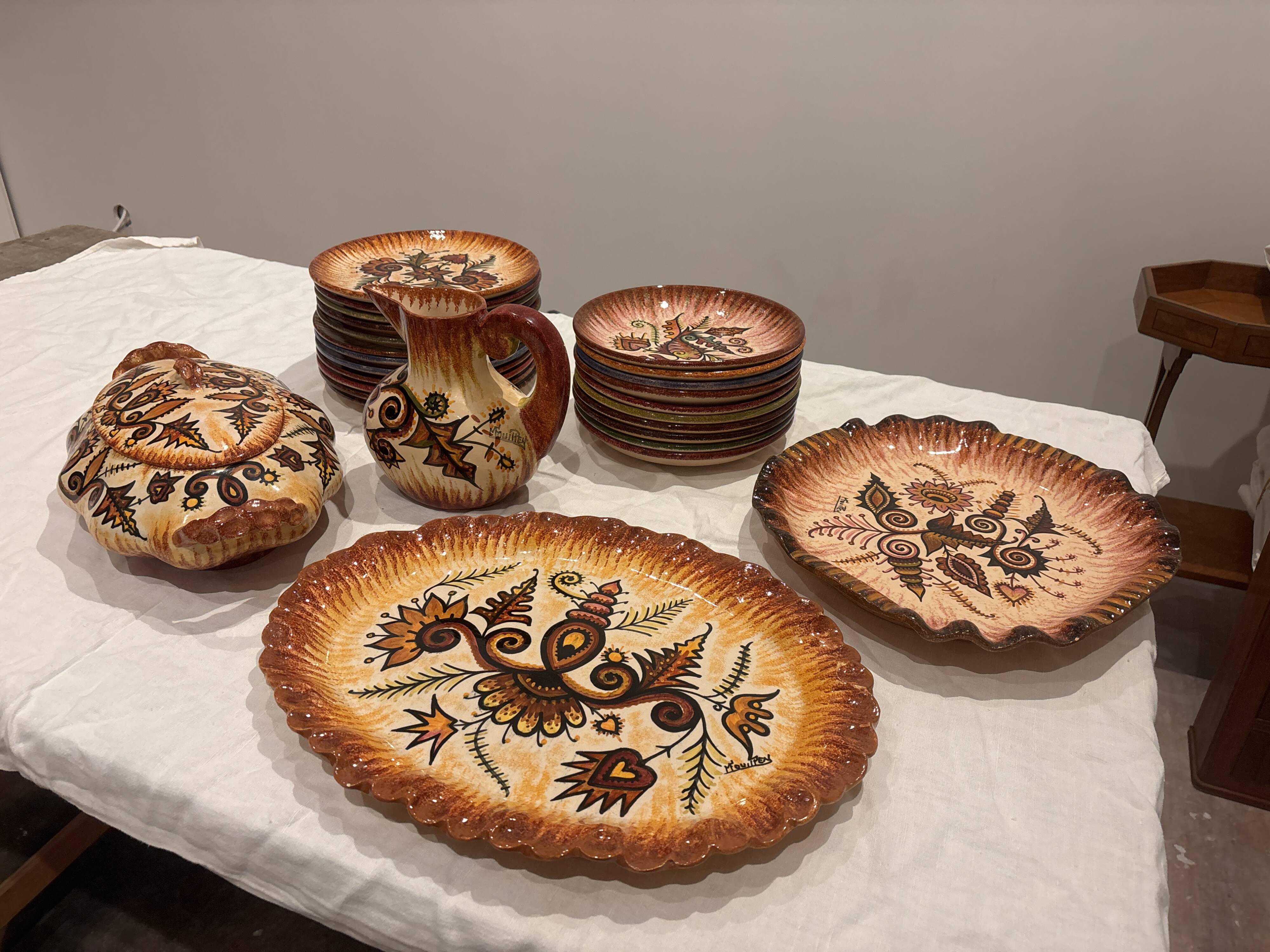 Paul Fouillen dinner service in Quimper, 26 pieces