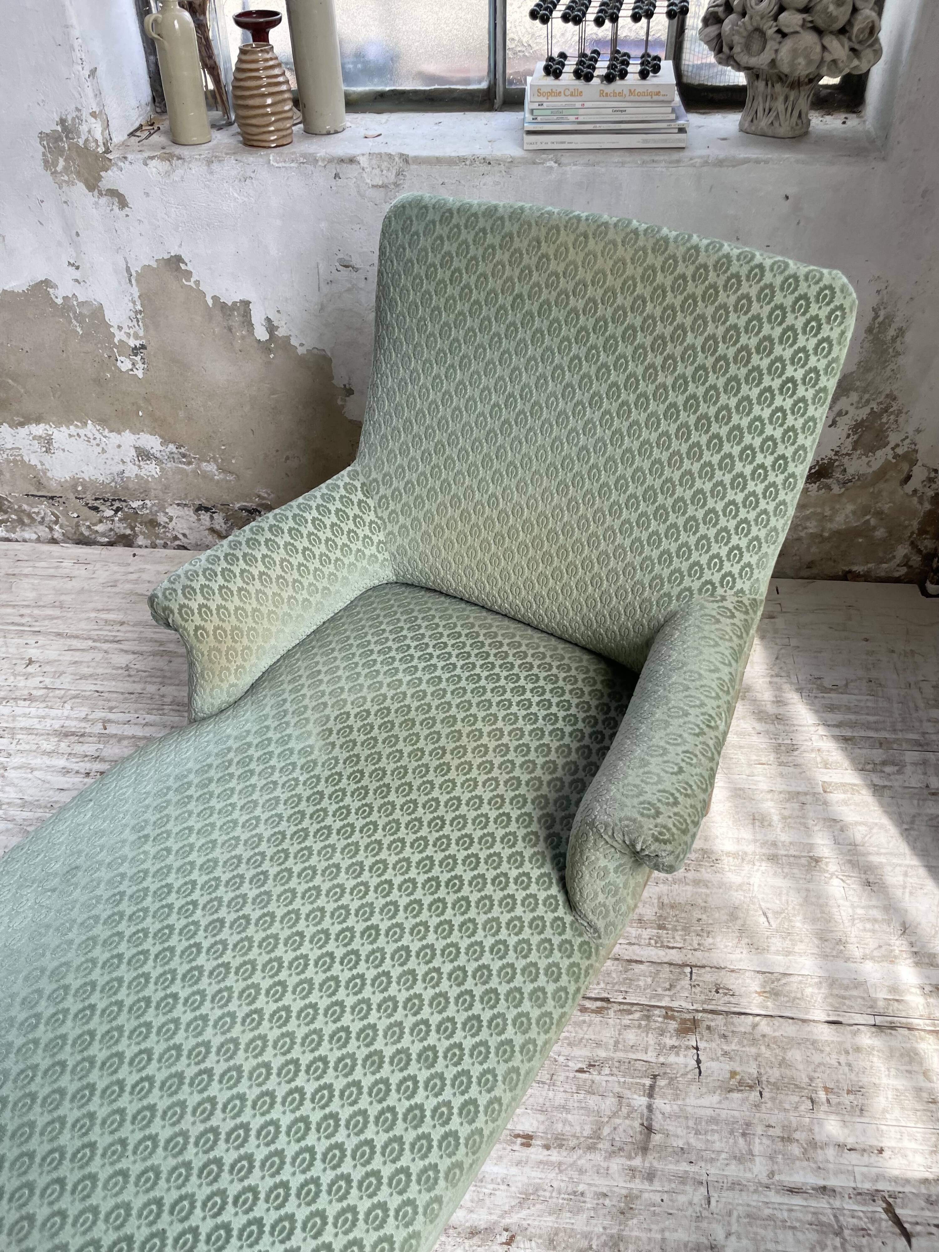 Méridienne napoléon velours vert