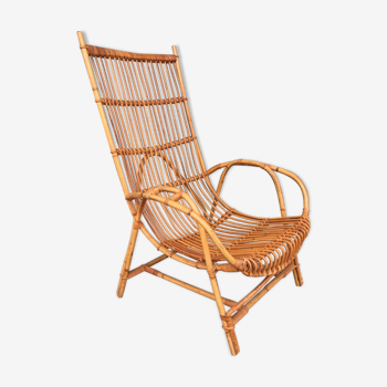 Low seated rattan chair