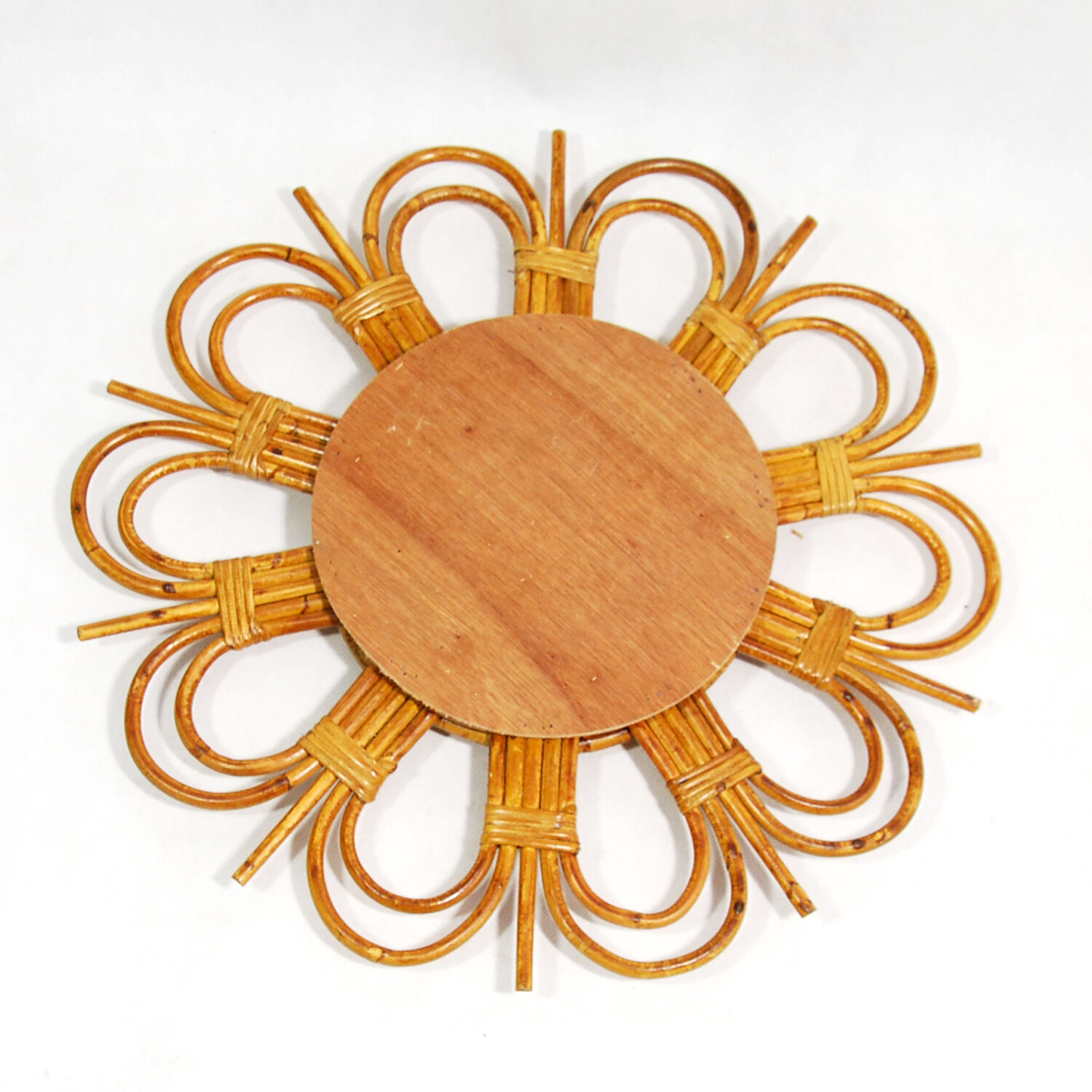Rattan Mirror, type sun, England 70s 51 cm