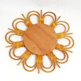 Rattan Mirror, type sun, England 70s 51 cm