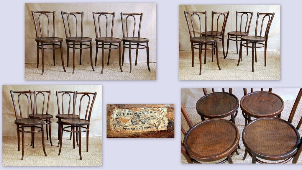 Lot 4 chairs bistro Baumann 20s 30s