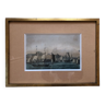 Gravure 1810  couleur port du havre & tour francois 1er, seine maritime 76 normandie, empire