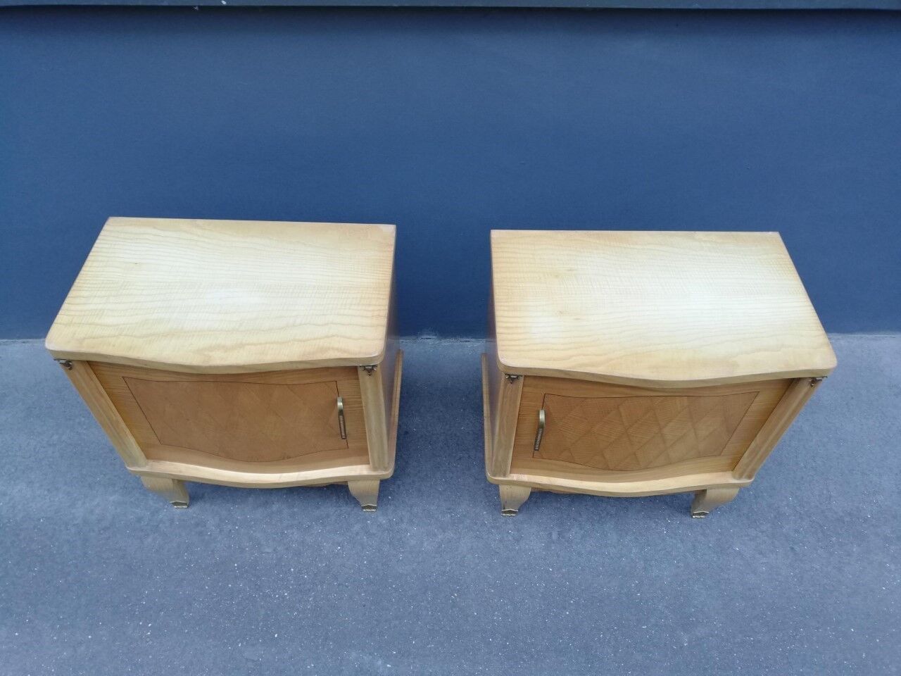 Pair of art deco bedside tables 40s