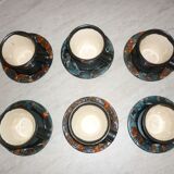 Service 6 cups and sub-cups fat lava from the 60s