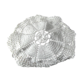 Round placemat in French crocheted lace in white cotton