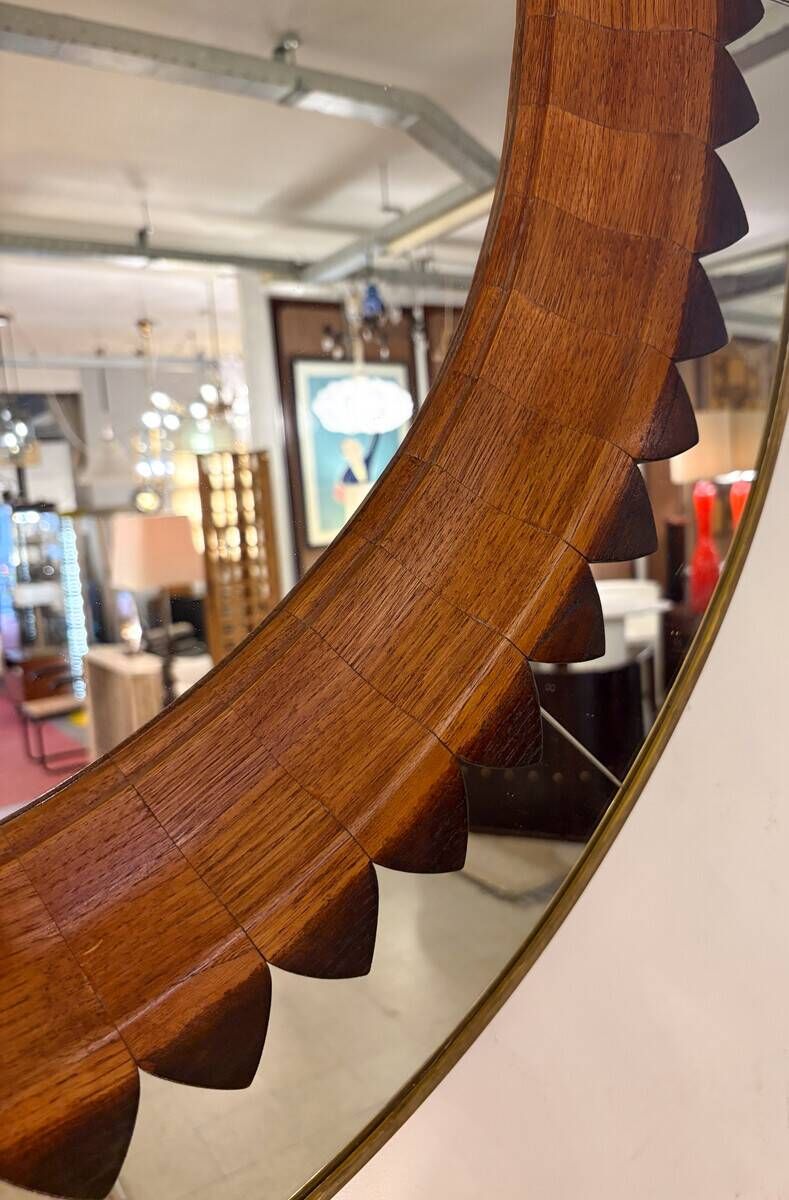 Mid-century Circular Wall Mirror by Fratelli Marelli, Italy, 1950s