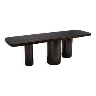 Exceptional Zebrano / Zebra wood console / room divider made in Italy, 1970s