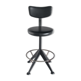 Vintage swivel workshop chair in skai and iron, Spain 1960