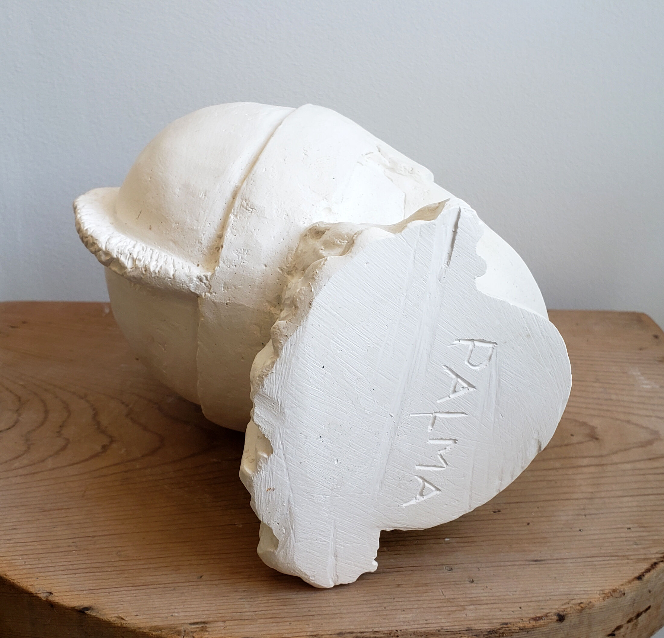 Woman's head in plaster