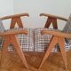 Pair of solid oak armchairs, 1950s.