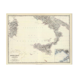 Map of Italy (Southern Sheet) circa 1869 Keith Johnston Royal Atlas