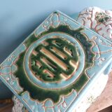 Green blue ceramic elephant