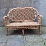 Ensemble de jardin en rotin Peacock banquette  et fauteuil