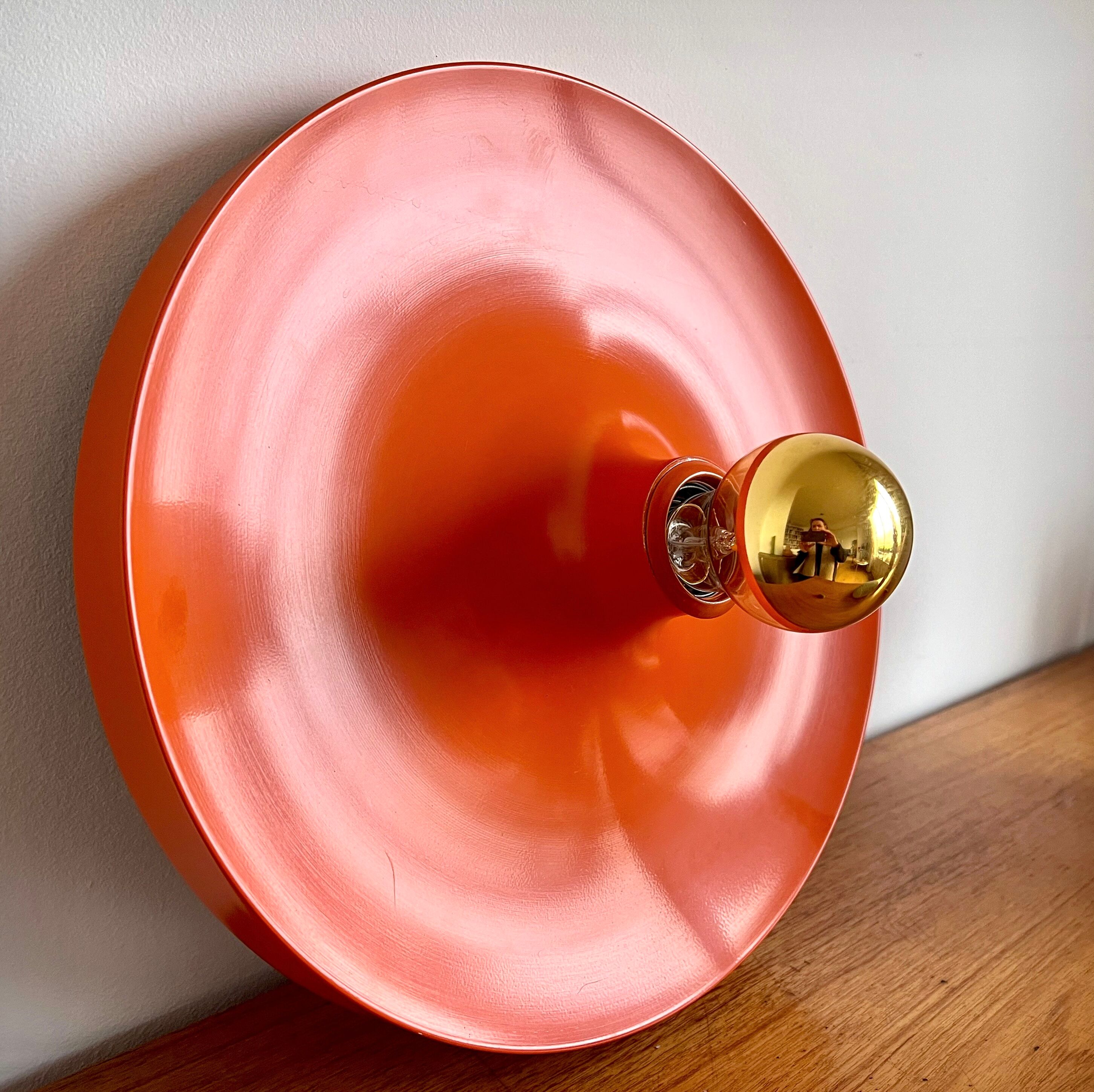 Orange wall lamps for Honsel Leuchten, Germany, 1970s, Set of 2