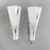 Paire d'appliques murales en chrome et verre des années 1960 par Zukov, 2 paires disponibles
