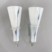 Pair of 1960s Chrome & Glass Wall Lamps by Zukov, 2 Pairs Available