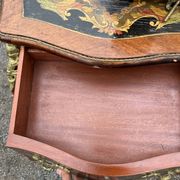 Louis XV style side table with marquetry and gilded bronze.
