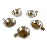 Individual silver metal ashtrays