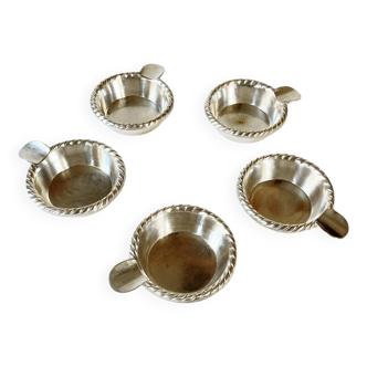 Individual silver metal ashtrays