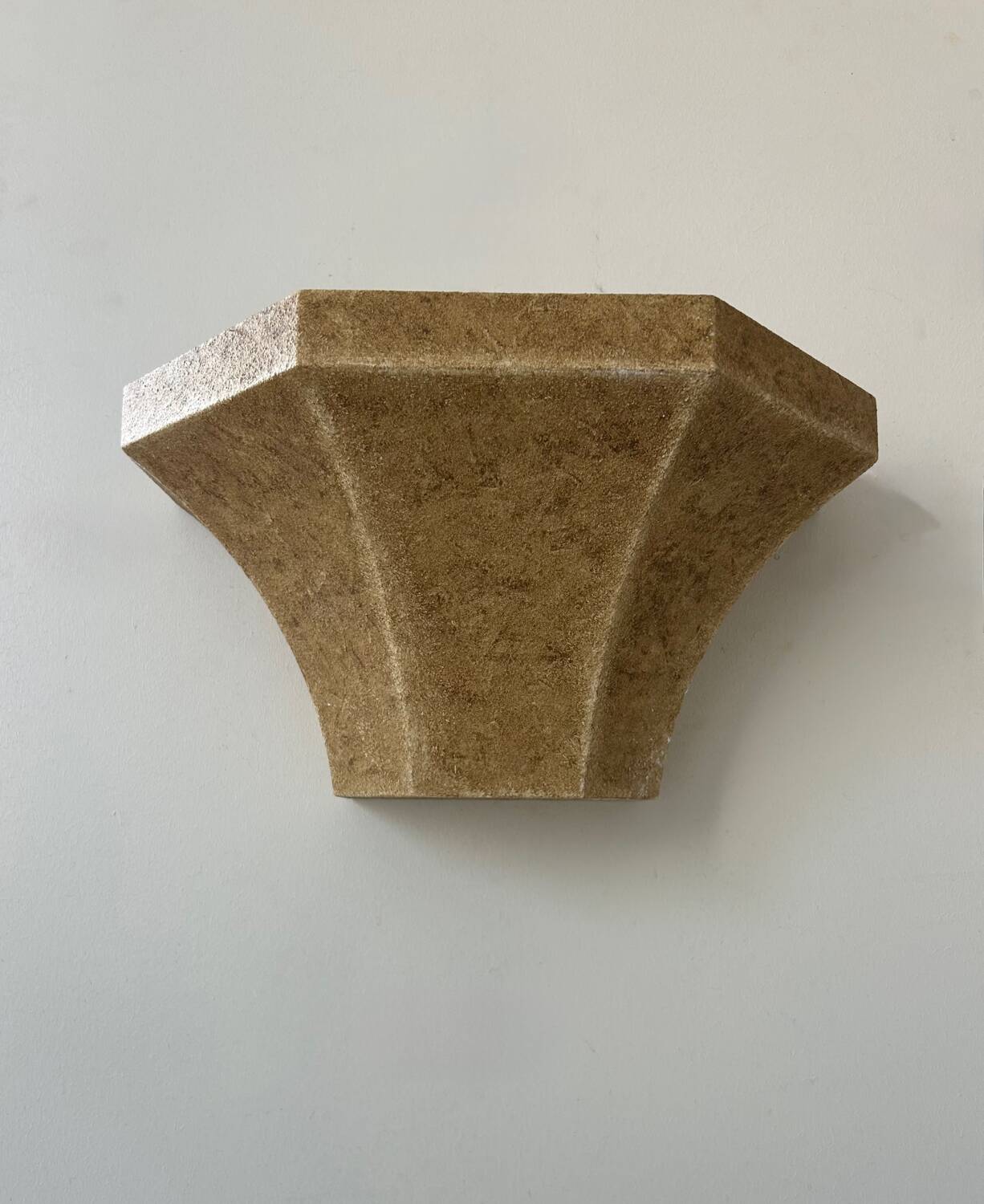 Vintage wall lamp, grainy beige plaster, France 1960