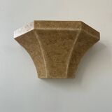 Vintage wall lamp, grainy beige plaster, France 1960