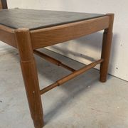 Table de salon en chêne et plateau d'ardoise XX siècle