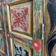 Pakistan, swat valley, old 2-door wardrobe from the 19th century with its original polychromy