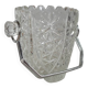 Duo of crystal ice buckets, silver metal, vintage