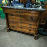 Empire period walnut chest of drawers
