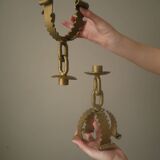 Candelabra candle holders brutalist design handcrafted wrought iron folk art candlesticks