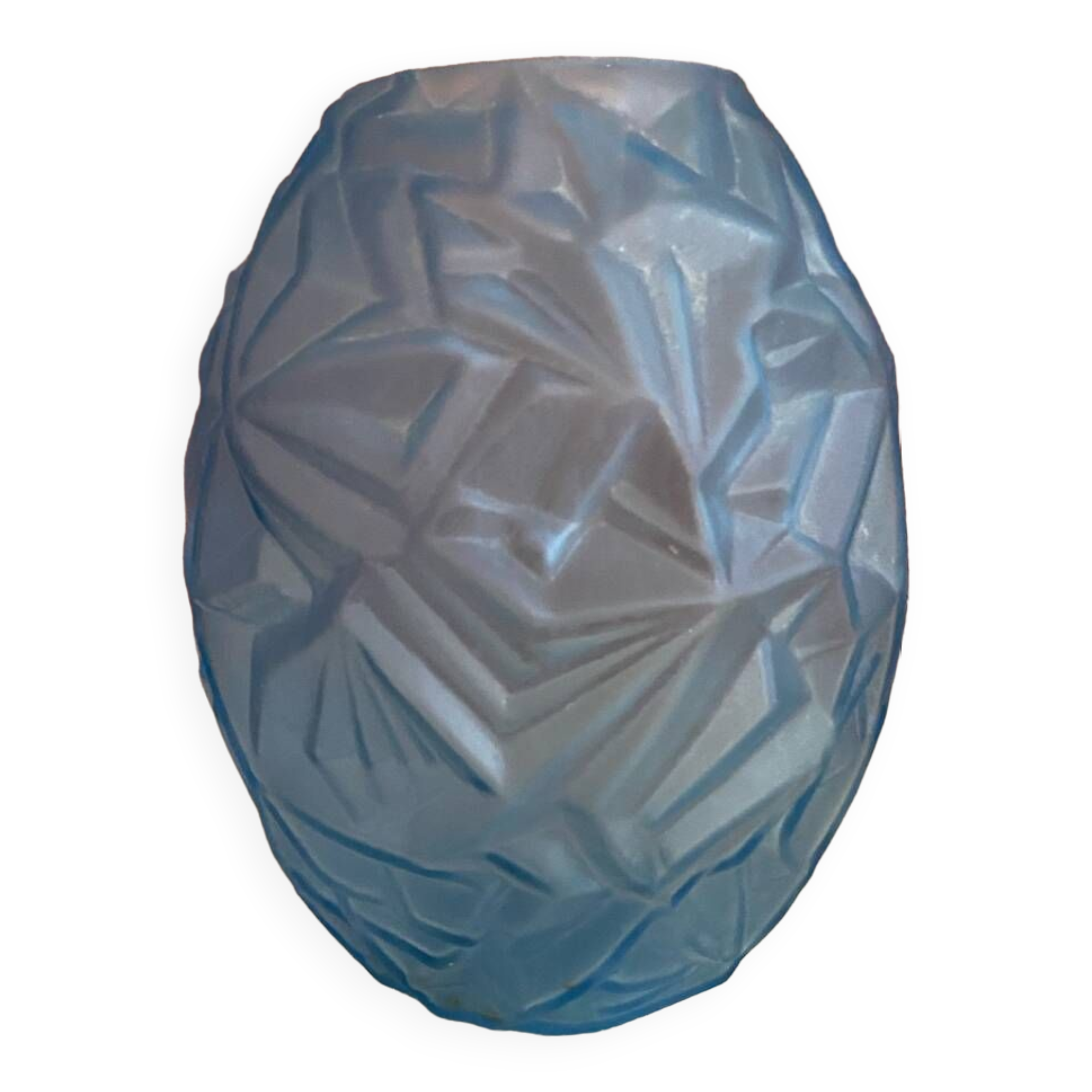 Art Deco style glass vase, vintage, geometric patterns.