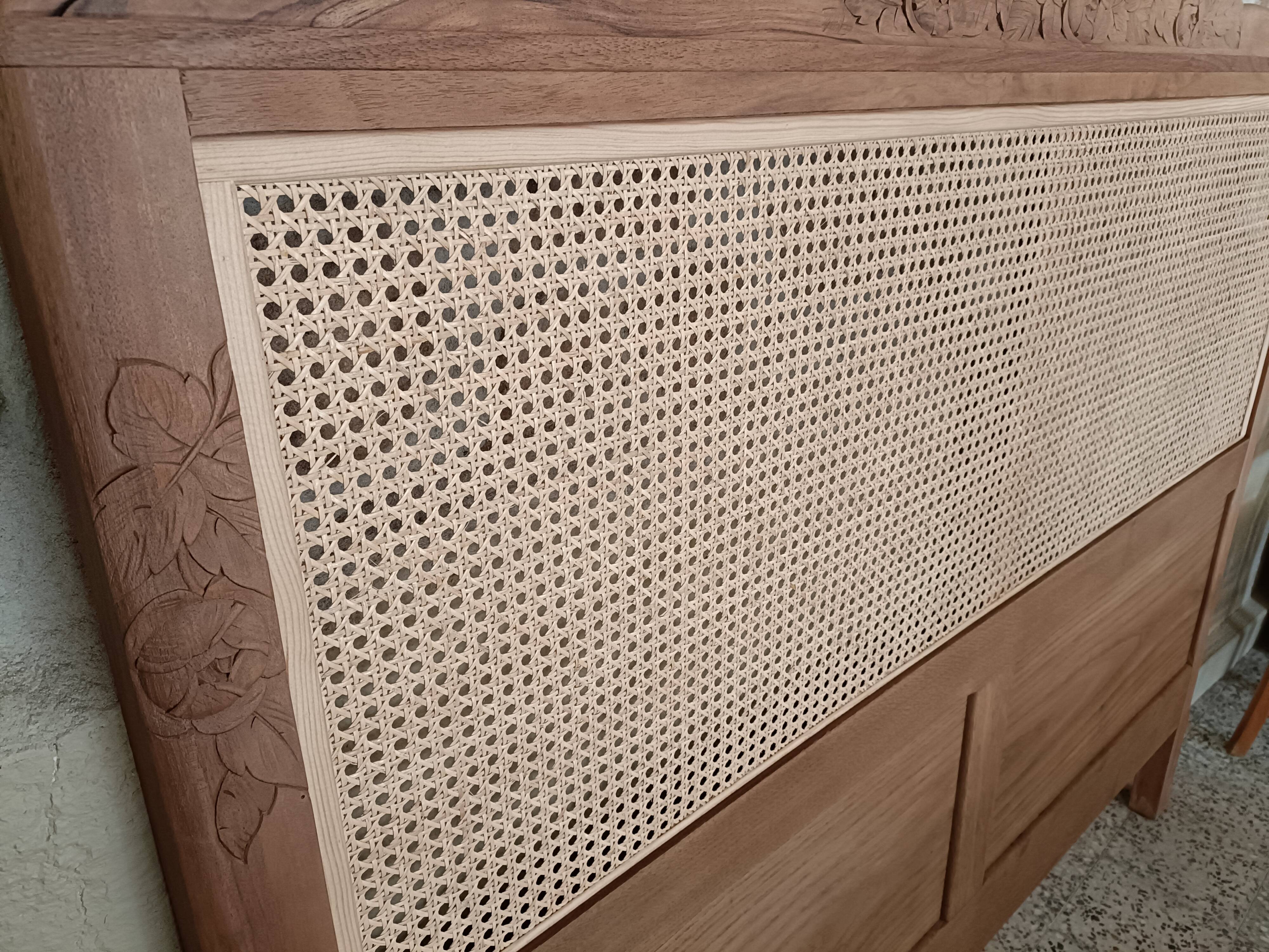 Refurbished Art Deco cane headboard