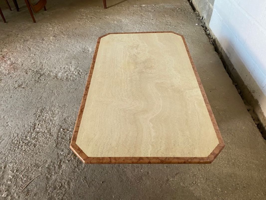 Travertine coffee table vintage marble 70s