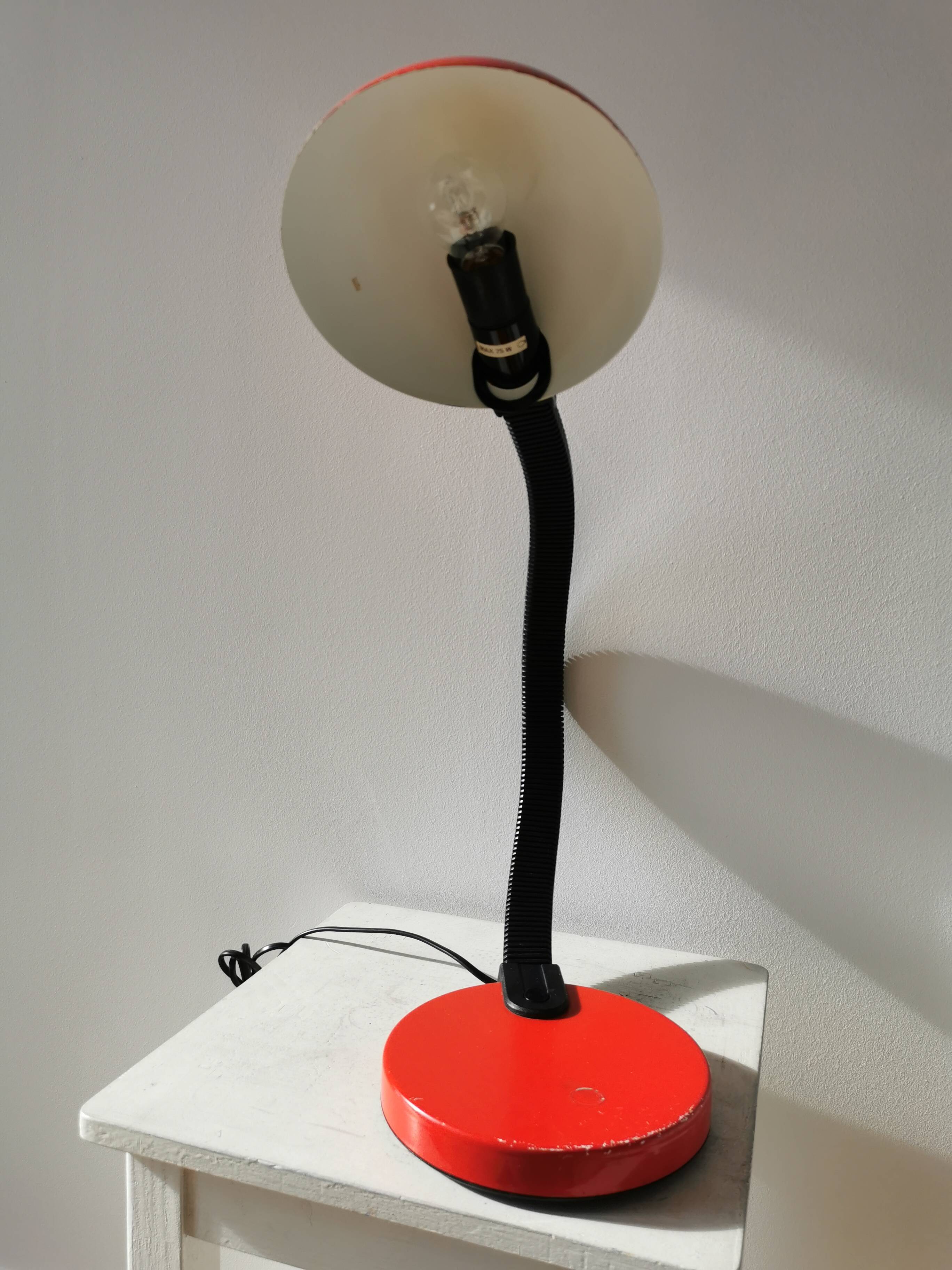 Vintage Red Desk Lamp: Mid-Century Modern Oslo Table Light