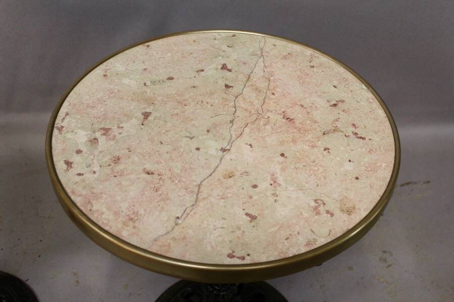 Pair of Comblanchien Marble Top Bistro Tables